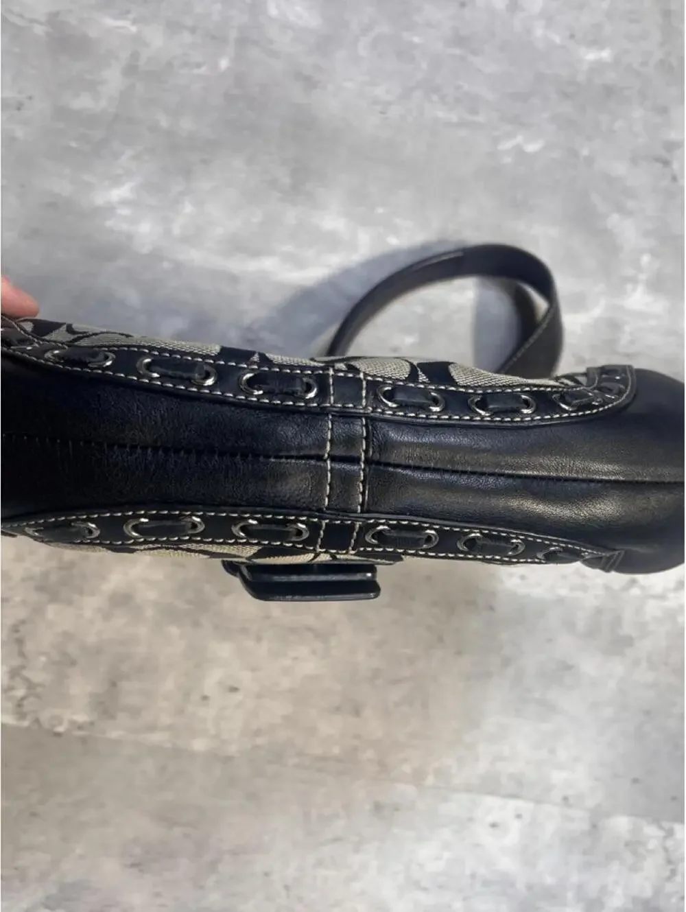 Y2K Coach Signature Soho Black Shoulder Bag